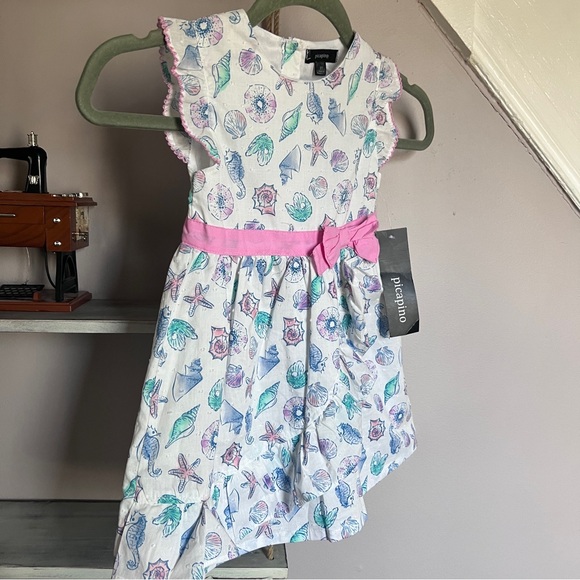 Sea shell pastel print ruffle dress - Picture 8 of 9